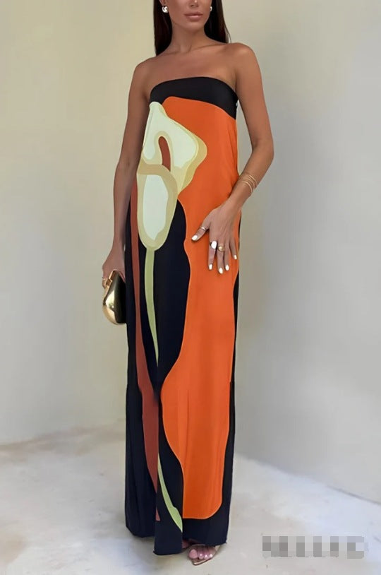 Women's Avocado Printed Tube Rest Assured Dresses