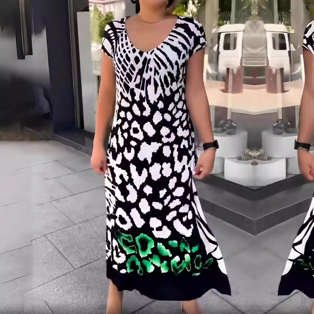 Women's Summer Fashion Printed Loose Long Dress Dresses