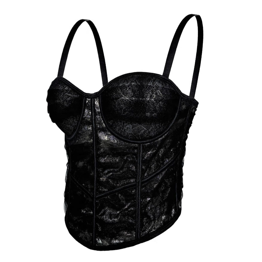 Printed High-grade Inner Tight Corset Outer Wear Tops