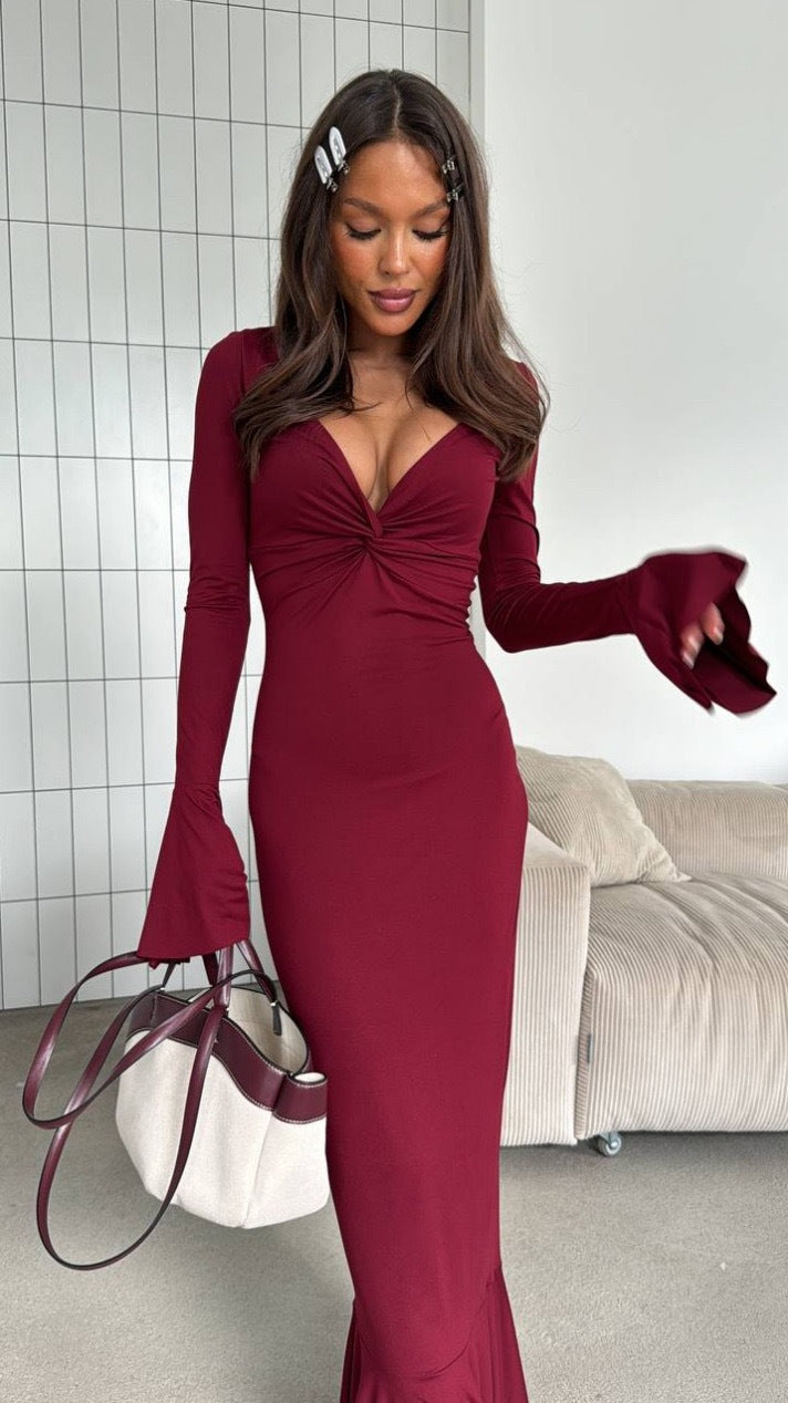 Women's Fashion Sexy Elegant Ruffle Sleeve Long Jumpsuits