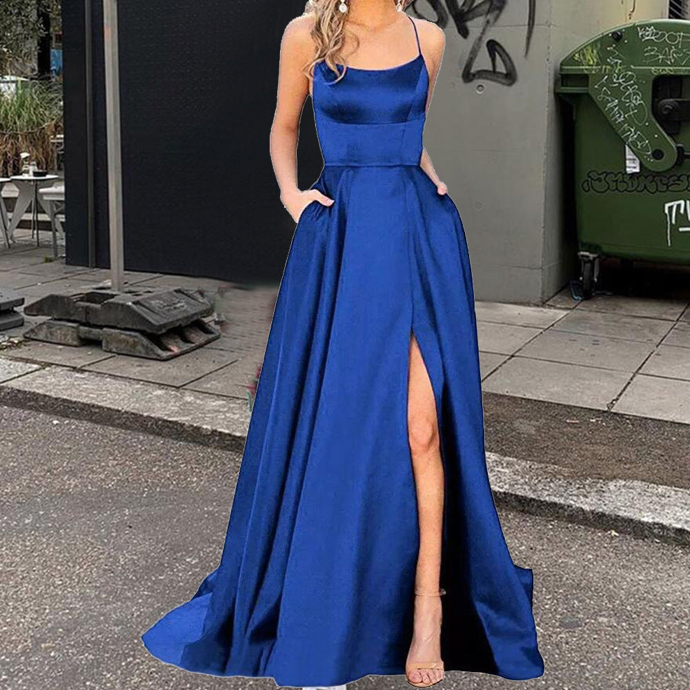Bridesmaid Dress Long Slimming Shoulder Hollow Girlfriends Evening Dresses