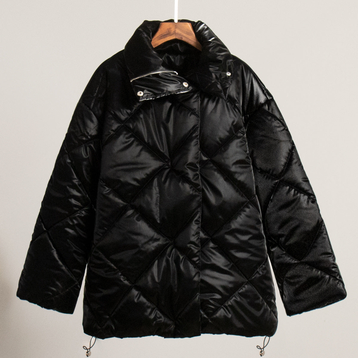 Rhombus Baggy Matte Glossy Lapel Casual Coats