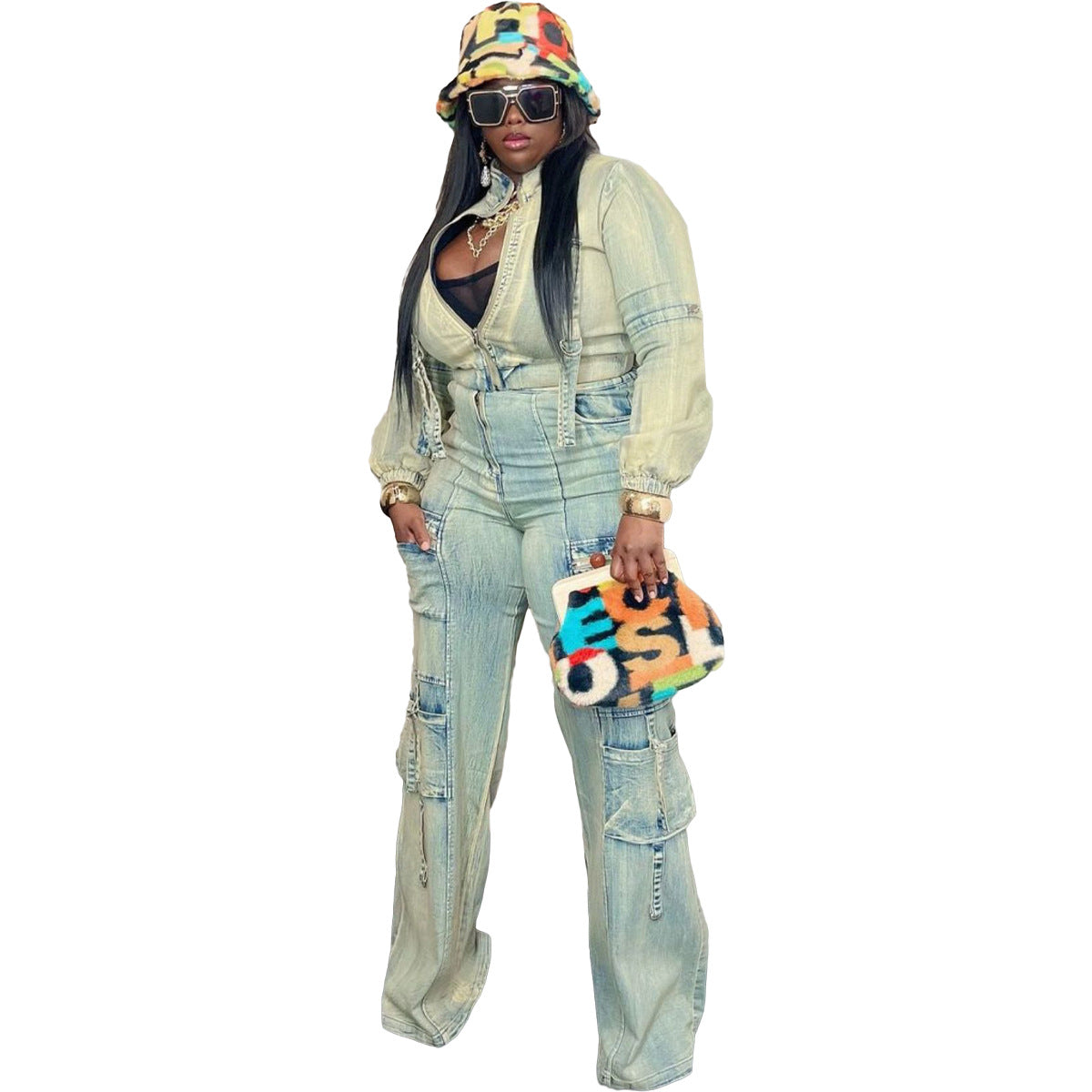 Women's Sexy Highly Stretch Washed Denim Casual Suits