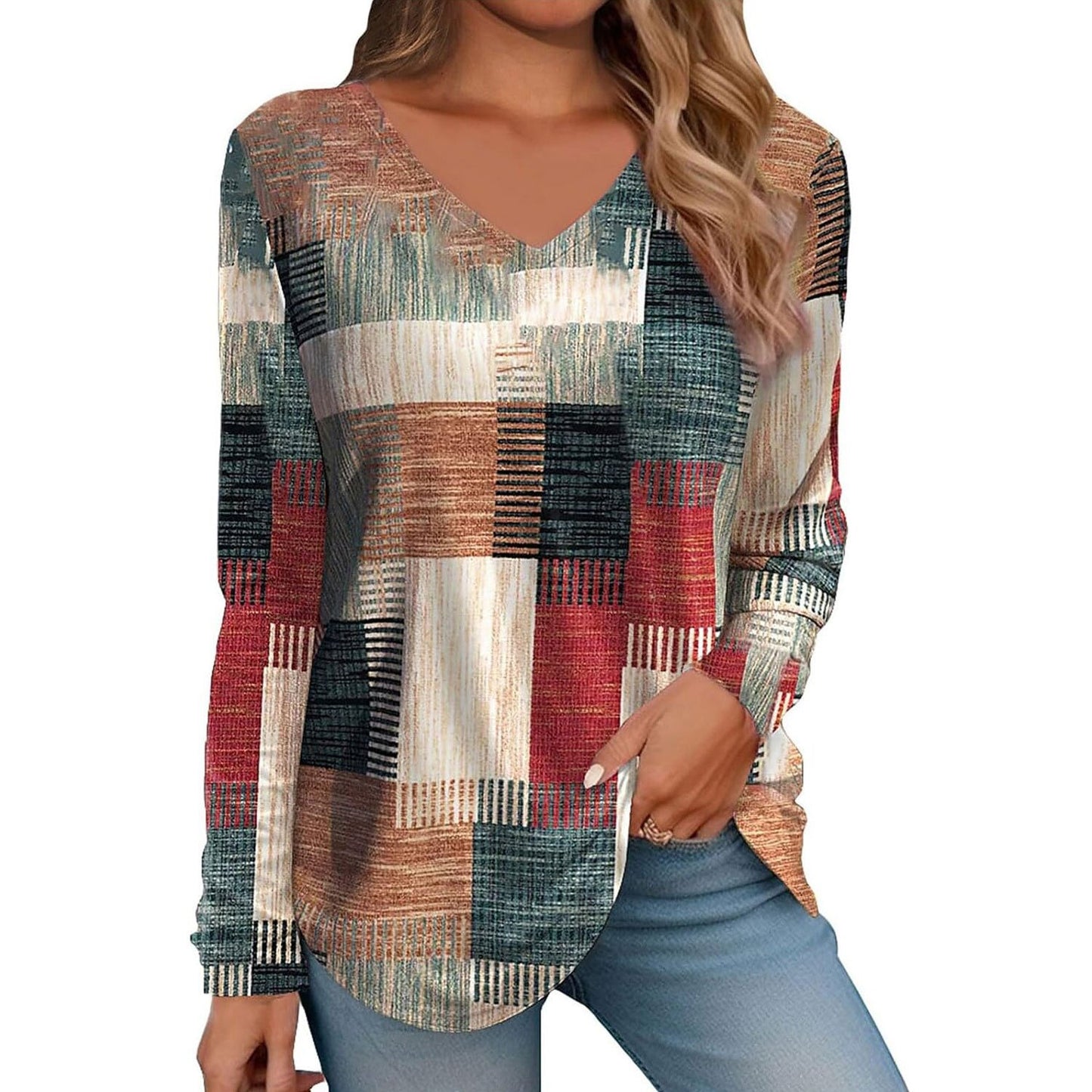 Women's Versatile Creative Printed Long Sleeves Blouses
