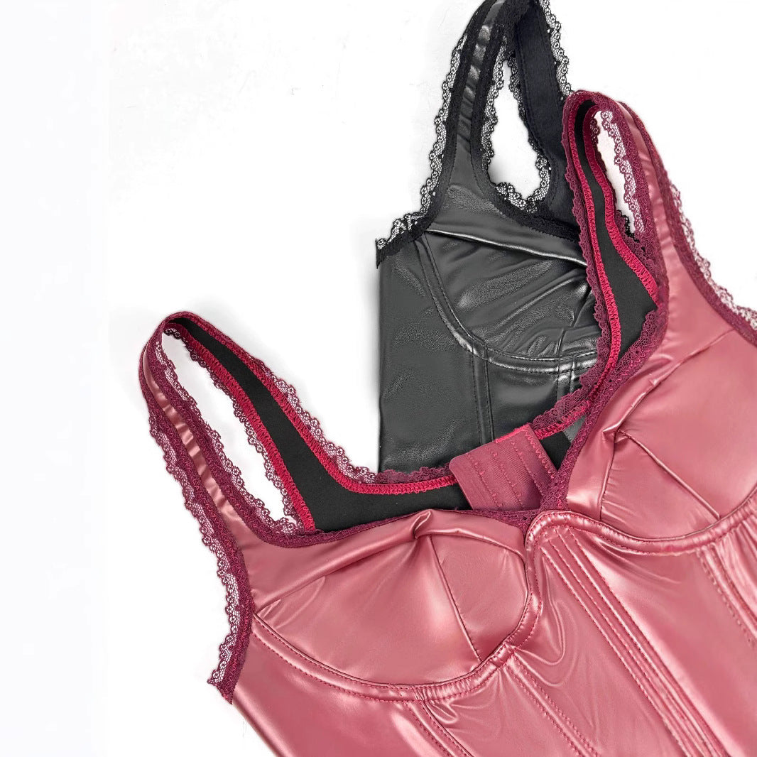 Lace Sling Basic Slim Fit High Sense Fishbone Tops