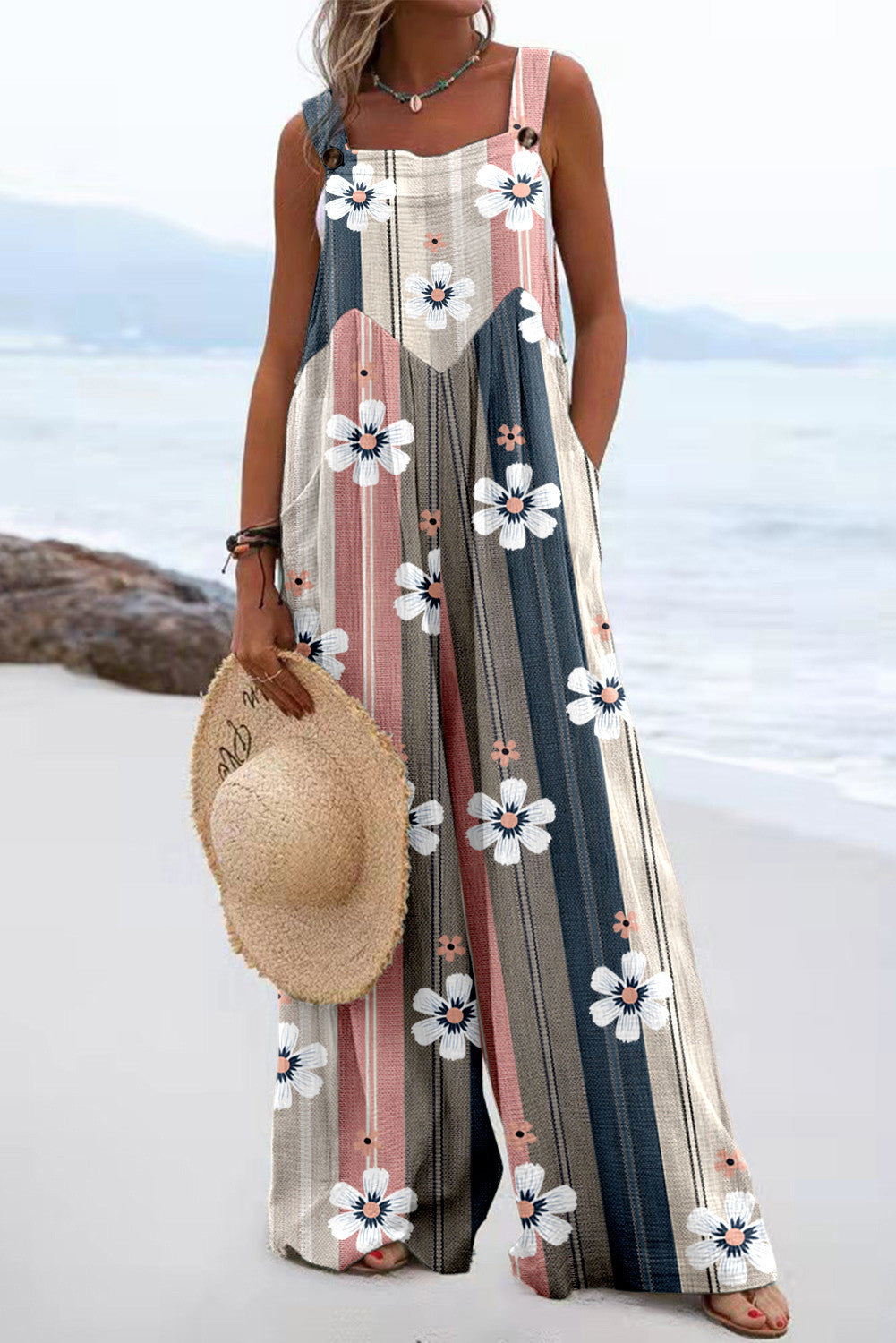 Women's Summer Digital Printing Romper National Fashion Jumpsuits