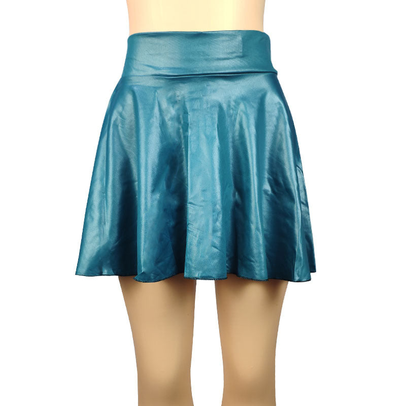 Women's Large Swing High Waist Faux Leather Skirts