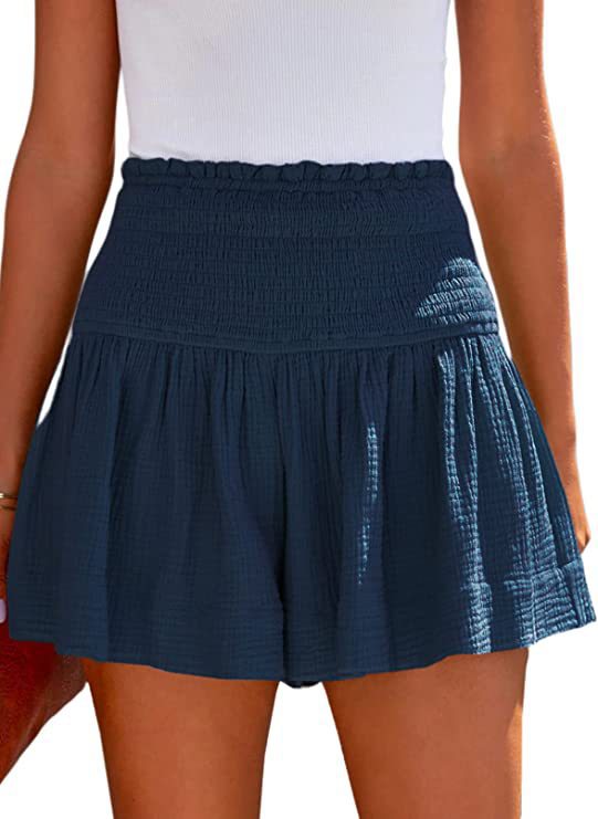 Women's Cotton High Elastic Waist Casual Overseas Shorts