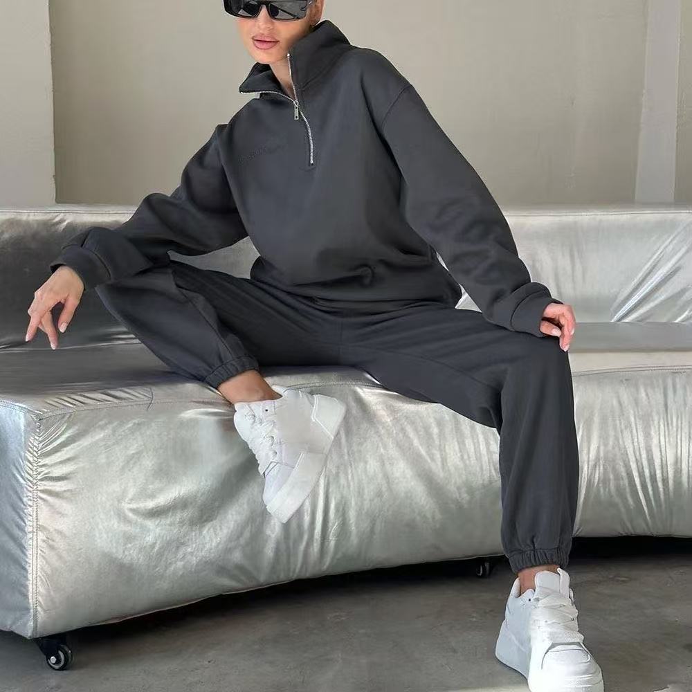 Casual Fashion Thickening Embroidery Long-sleeved Trousers Suits