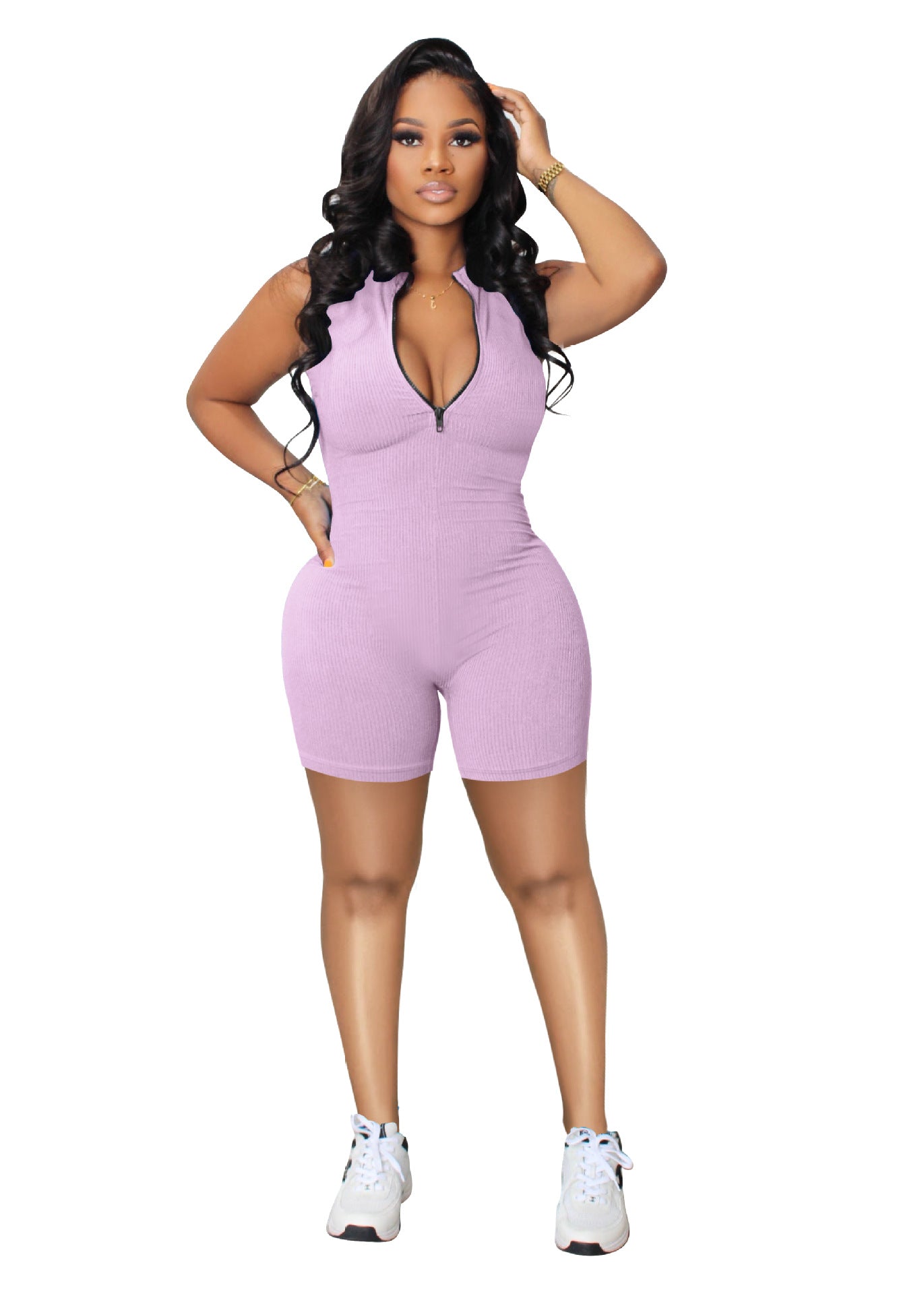 Women's Beautiful Fashion Wear Candy Zipper Jumpsuits