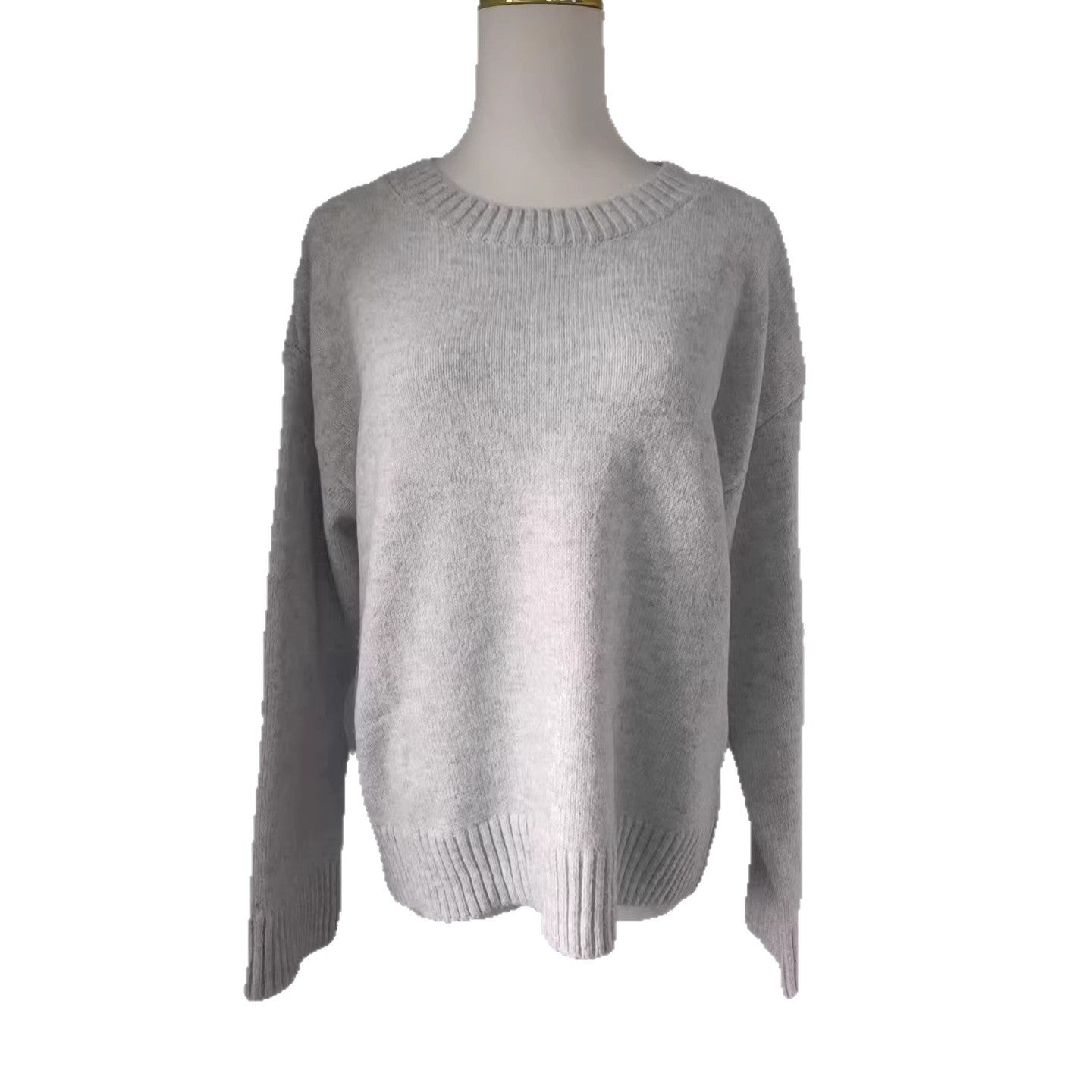 Women's Solid Color Round Neck Loose Long-sleeved Sweater