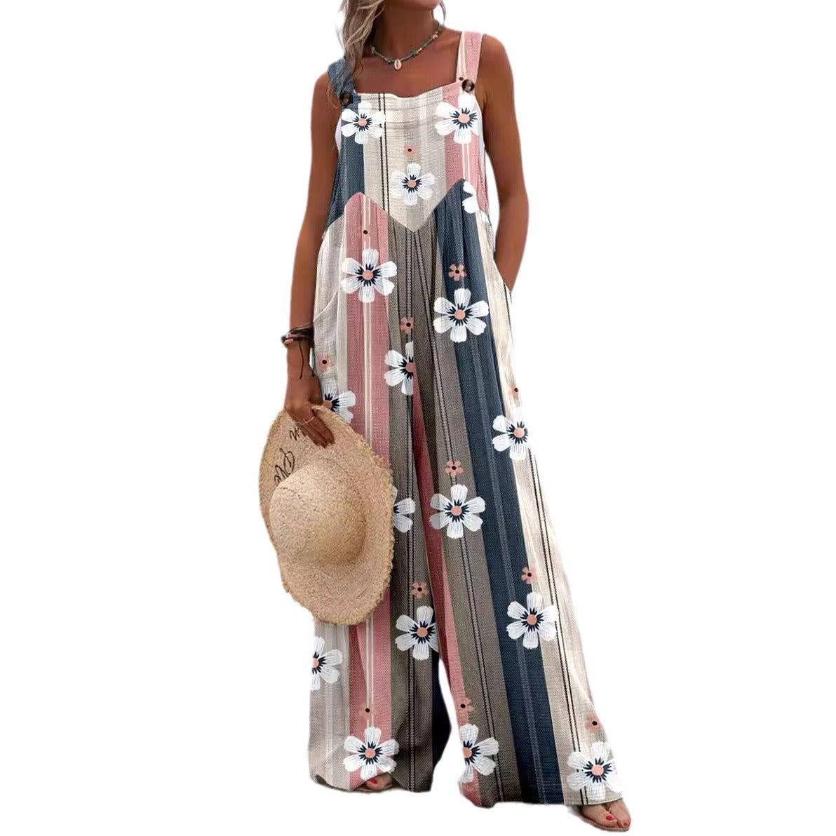 Women's Summer Digital Printing Romper National Fashion Jumpsuits