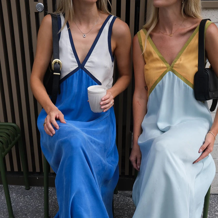 Fashion Sleeveless Color Matching Large Swing Dresses