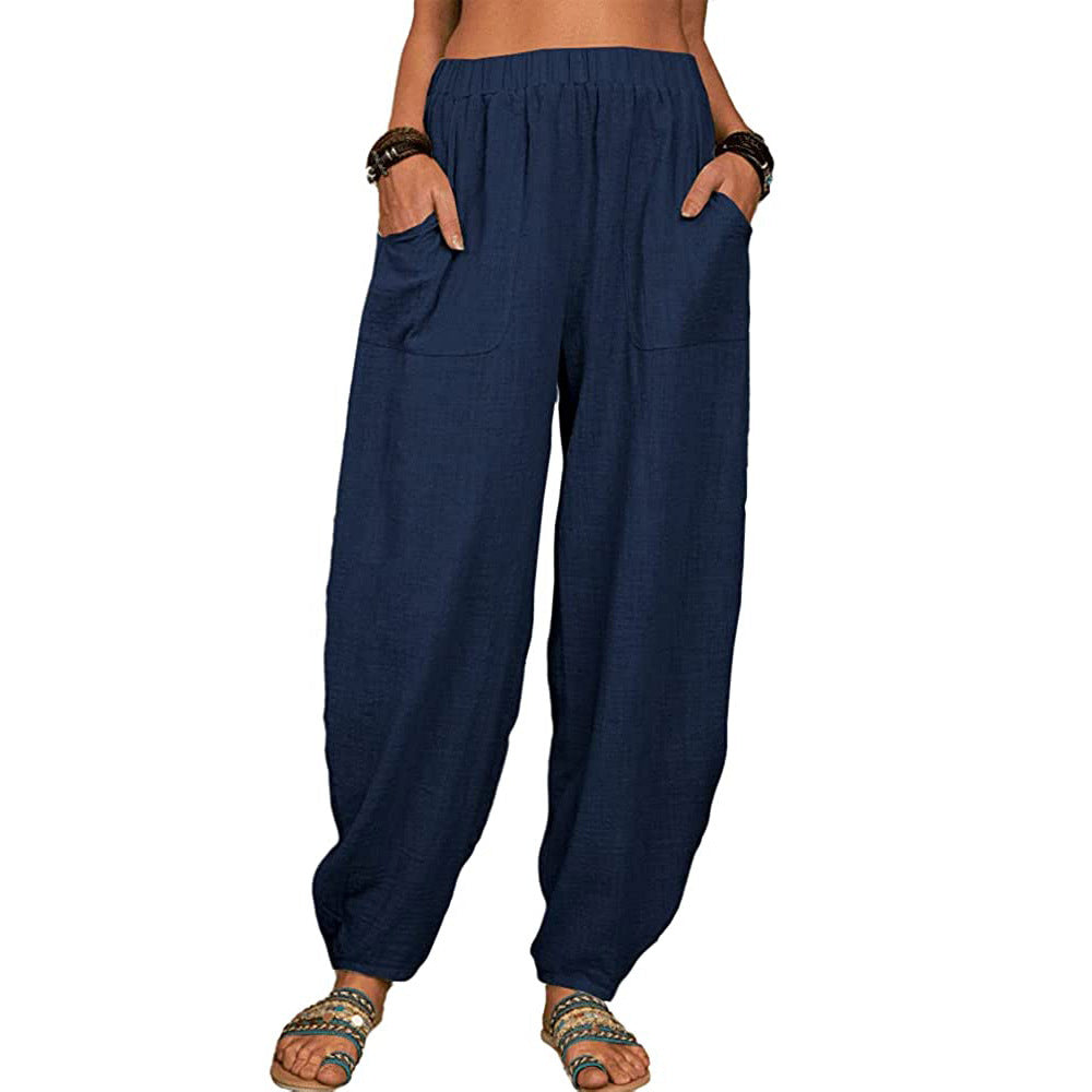 Women's Clothes Casual Loose Cotton Linen Home Pants