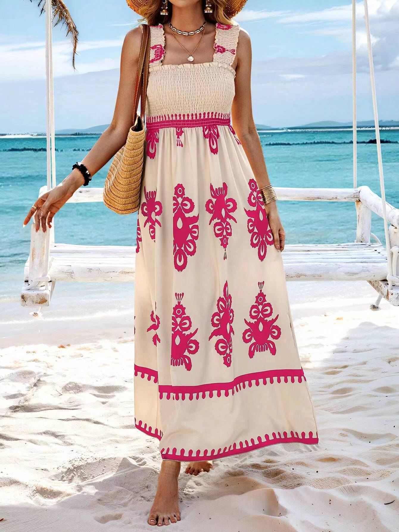 Women's Beach Dress Holiday Style Printing Dresses