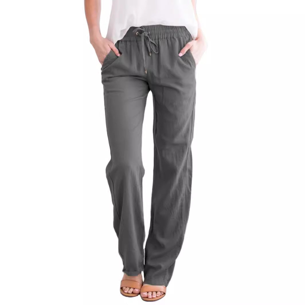 Women's Solid Color Loose Fashion Casual Trousers Pants