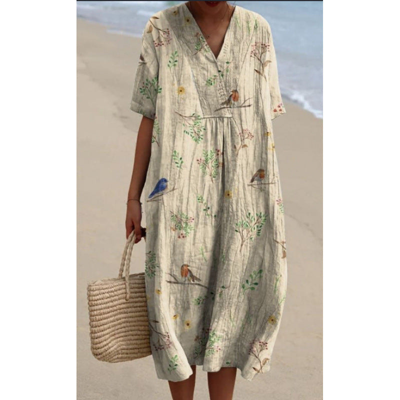 Women's Popular Comfortable Loose Printed Long Dress Dresses