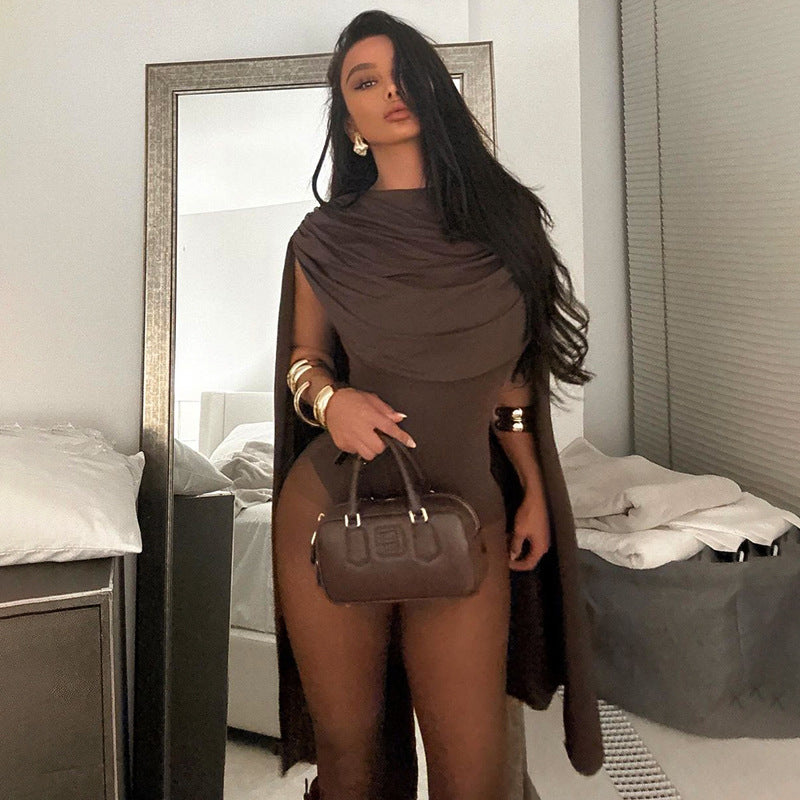 Women's Swing Collar Design Bottoming Long Sleeve Jumpsuits