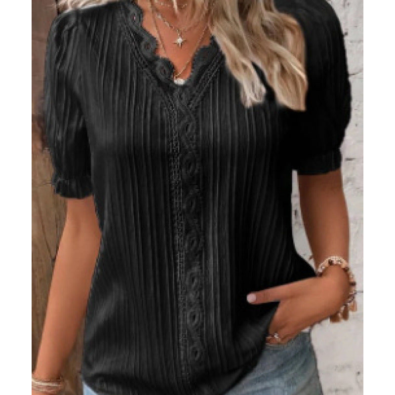 Women's Summer Holiday Fashion Short-sleeved Shirt Blouses