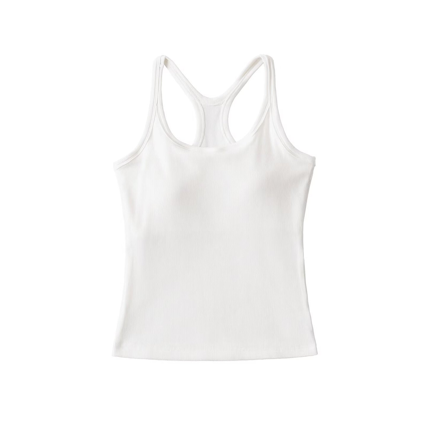 Women's Chest Pad Summer Stretch Solid Color Tops