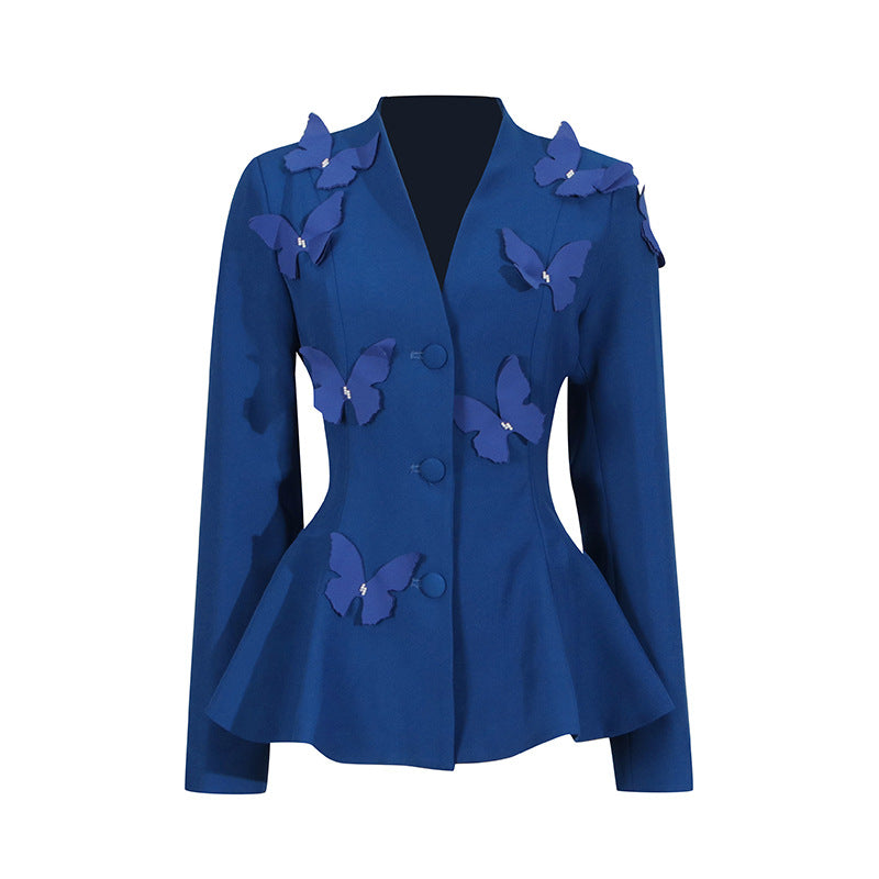 Spring Elegant Loose Three-dimensional Flower Ruffled Suits