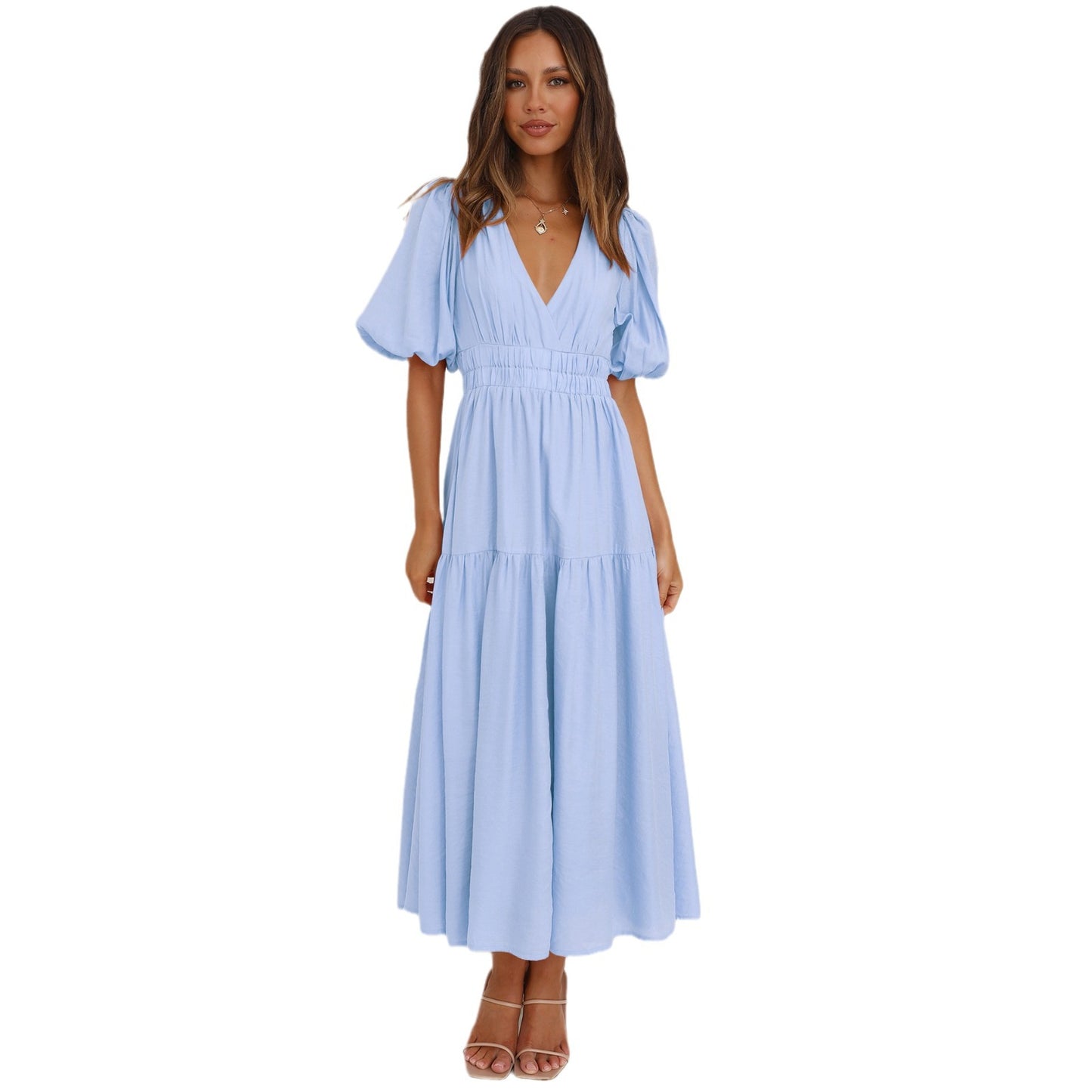 Women's Dress High-grade Long Ruffled Lantern Sleeves Dresses
