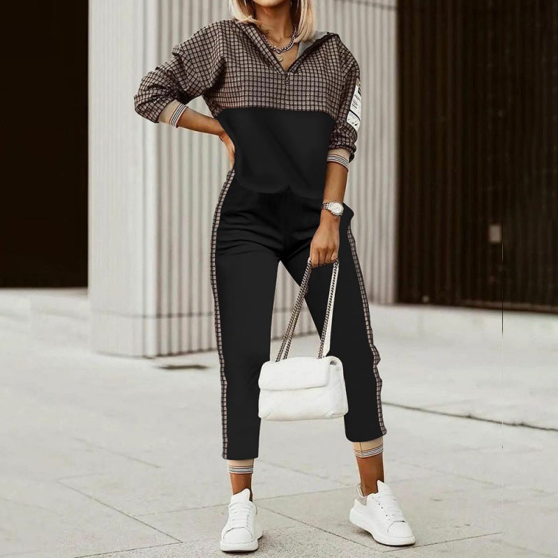 Women's Printed Long Sleeve Trousers High Quality Suits