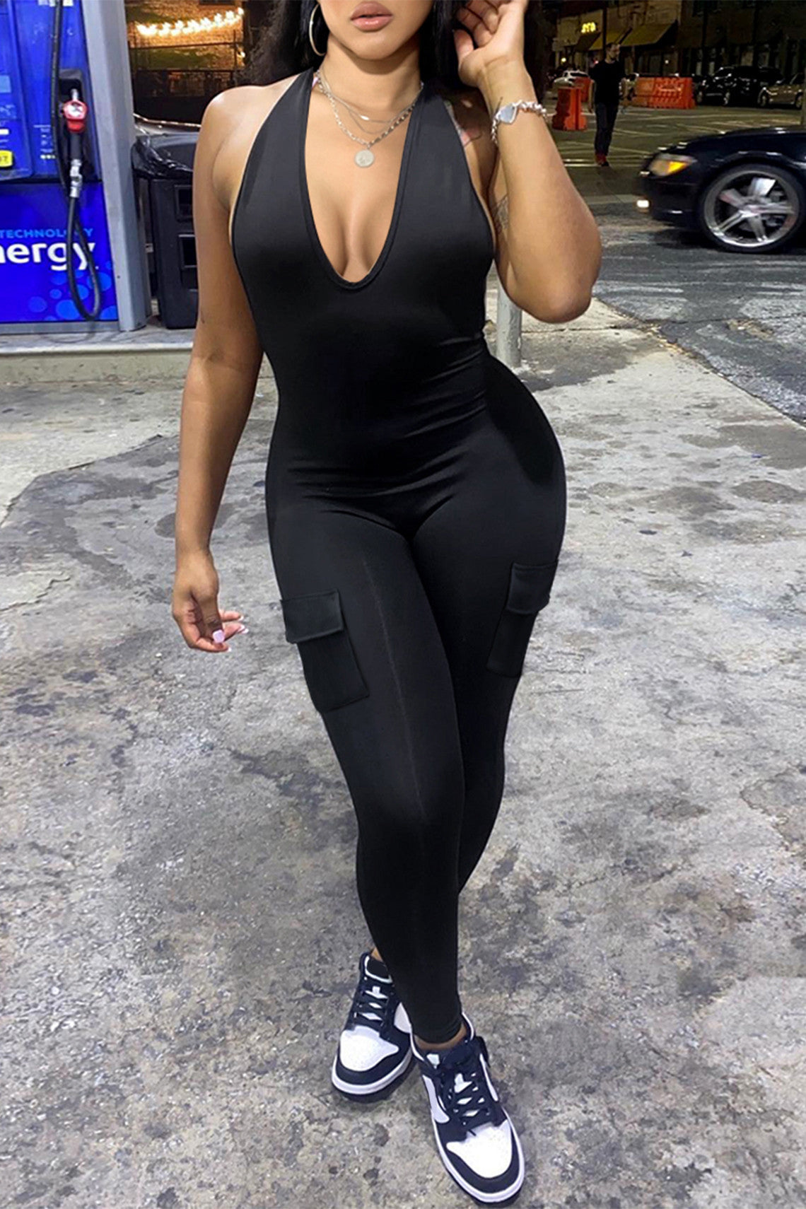 Women's Backless Halter Hip Lifting Sport With Jumpsuits