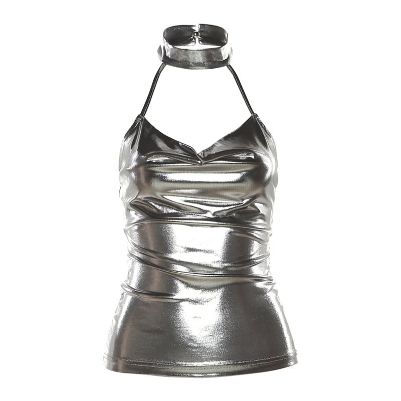 Women's Color Slim Street Fashion Halter Sexy Tops