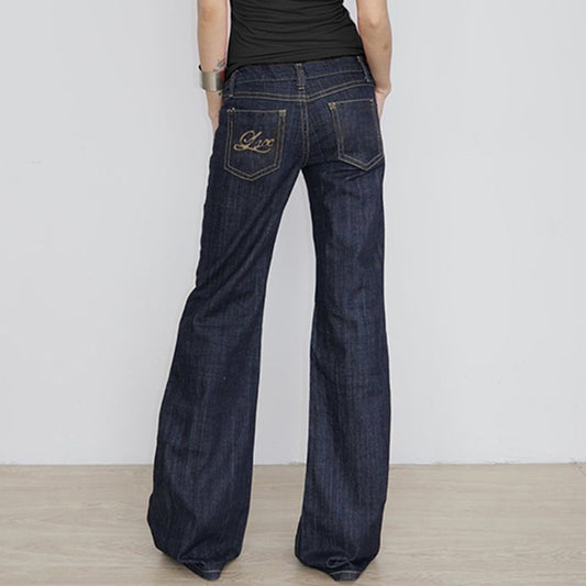 Street Low Waist Slimming Flared American Jeans