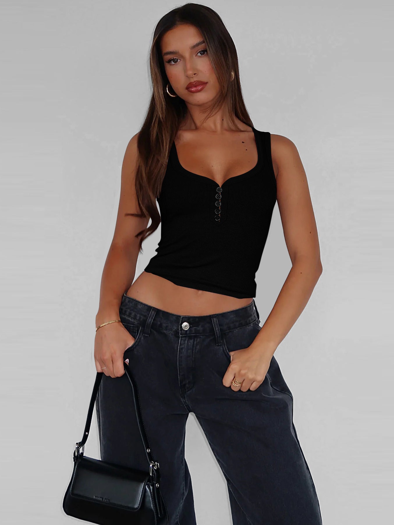 Women's Hot Low Collar Suspender Summer Sweet Tops