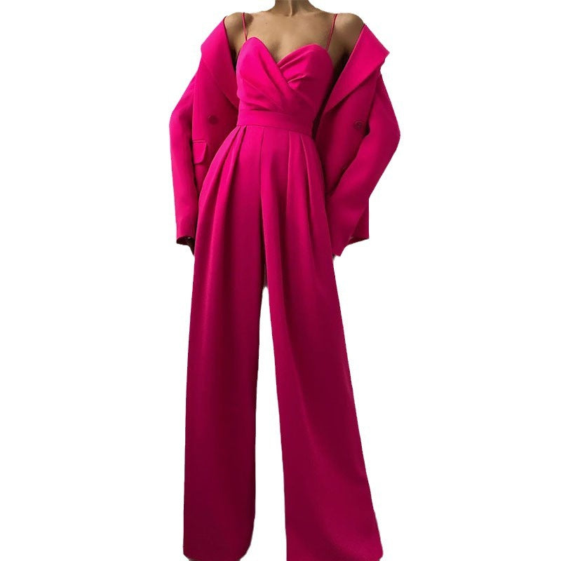 Sling Straight Mop Floor Minimalist Sleeveless Jumpsuits