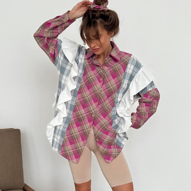 Women's Single-breasted Loose Casual Fashion Outer Wear Blouses