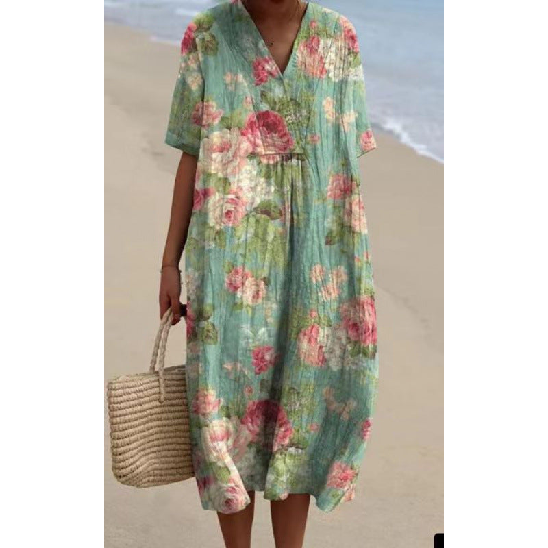 Women's Popular Comfortable Loose Printed Long Dress Dresses