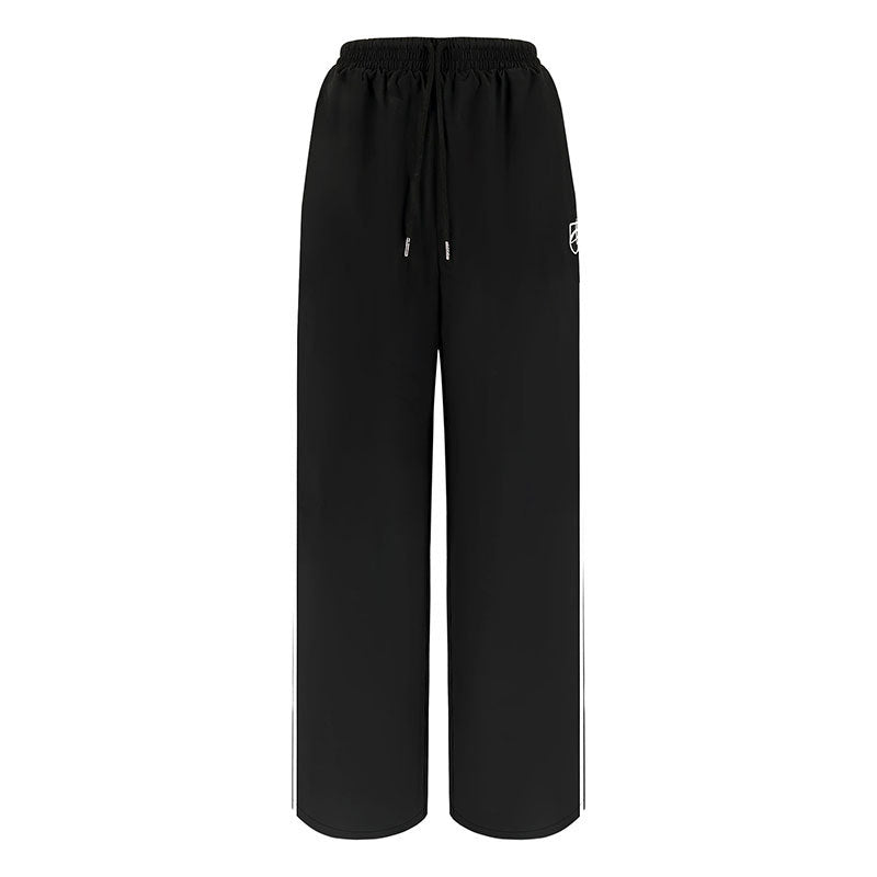 Women's Wide Leg Loose Drawstring Striped High Pants