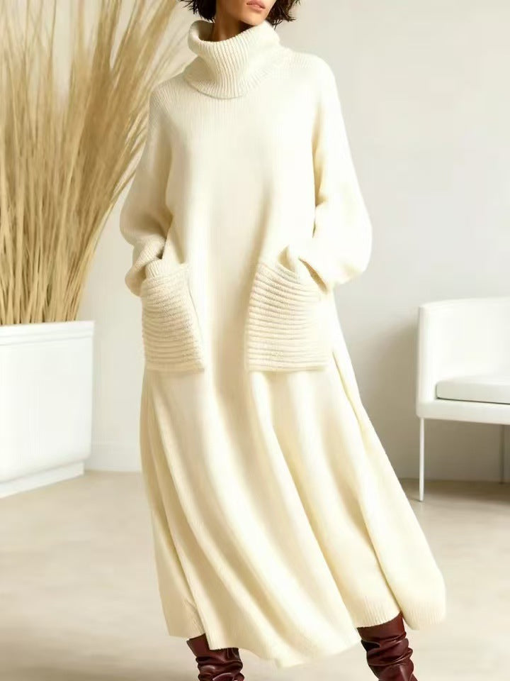 Unique Charming Graceful Turtleneck Woolen Loose Dress