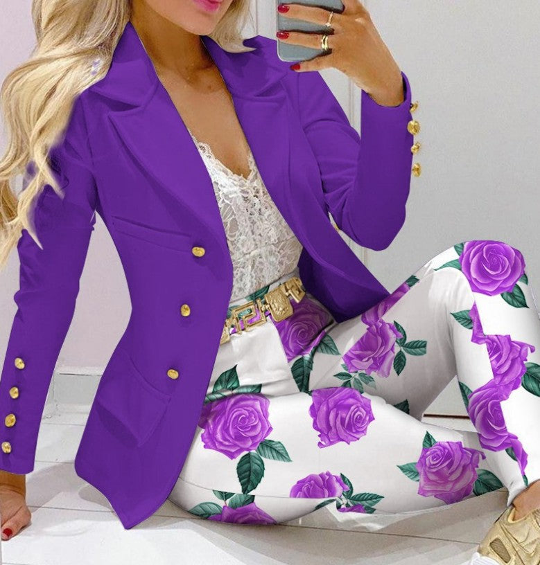 Women's Slouchy Example Casual Fashion Set Suits