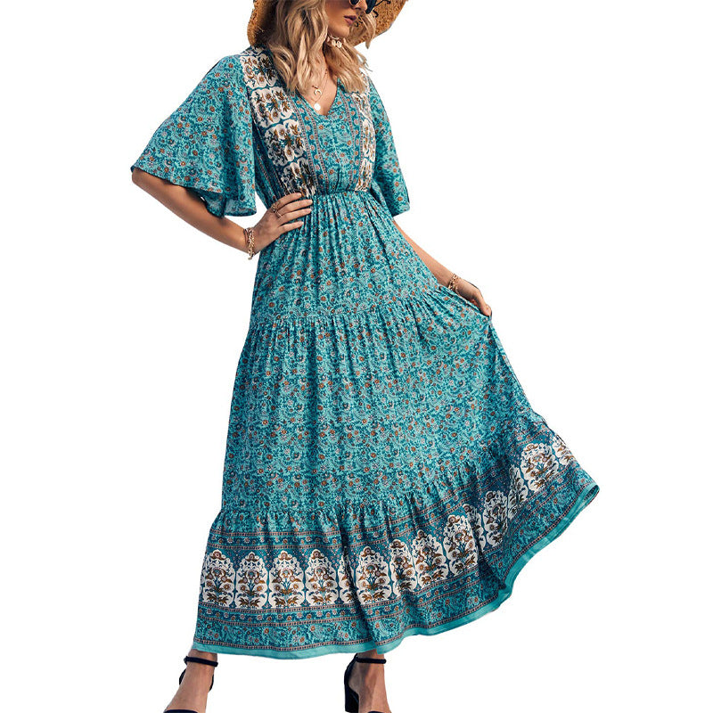 Women's Summer Bohemian Dress Beach Vacation Large Dresses