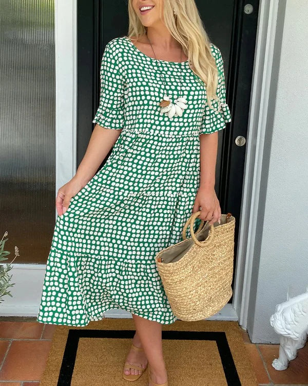 Women's Fashion Wear Summer Round Neck Printed Dresses