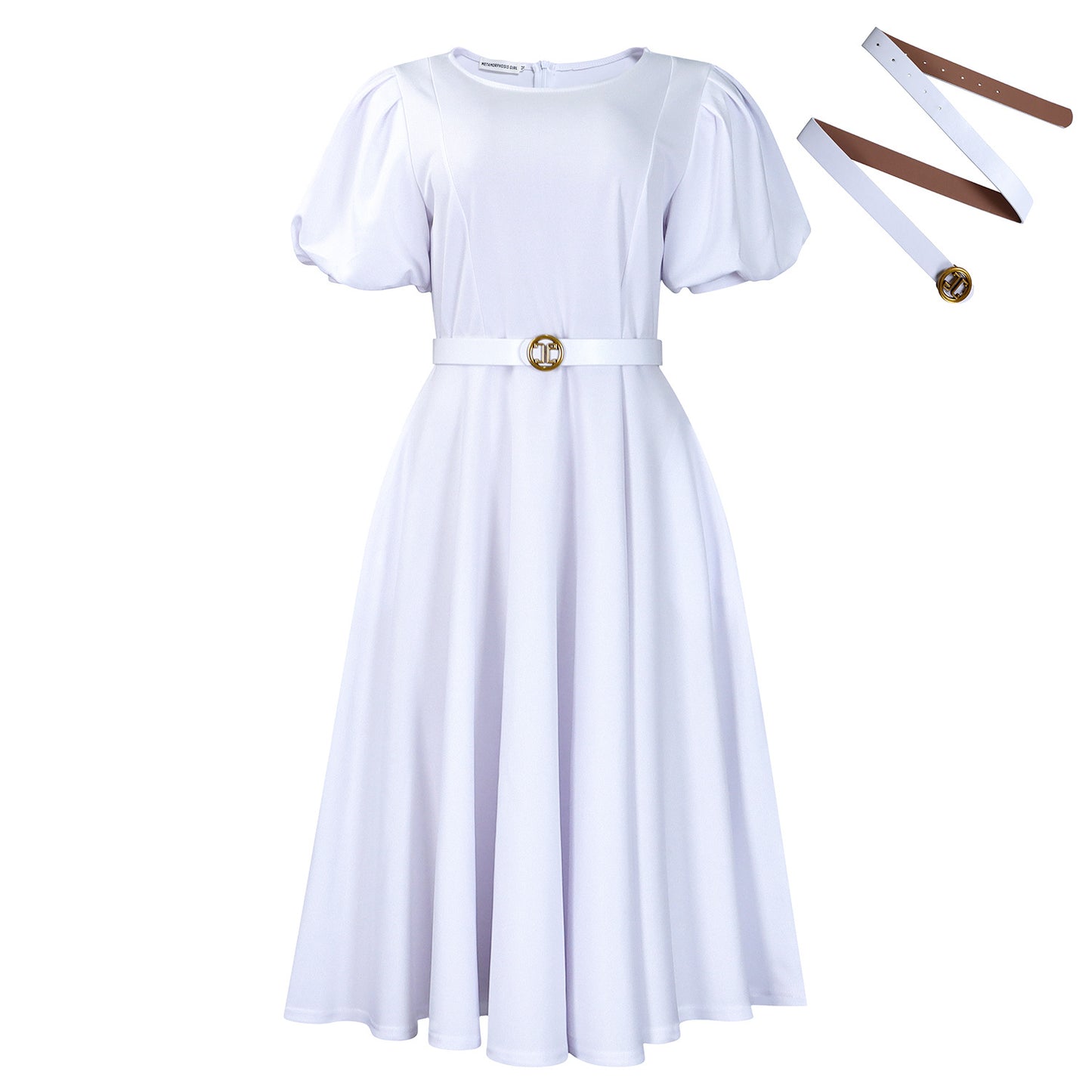Women's Summer Sleeve High Waist Large Mid-length Dresses