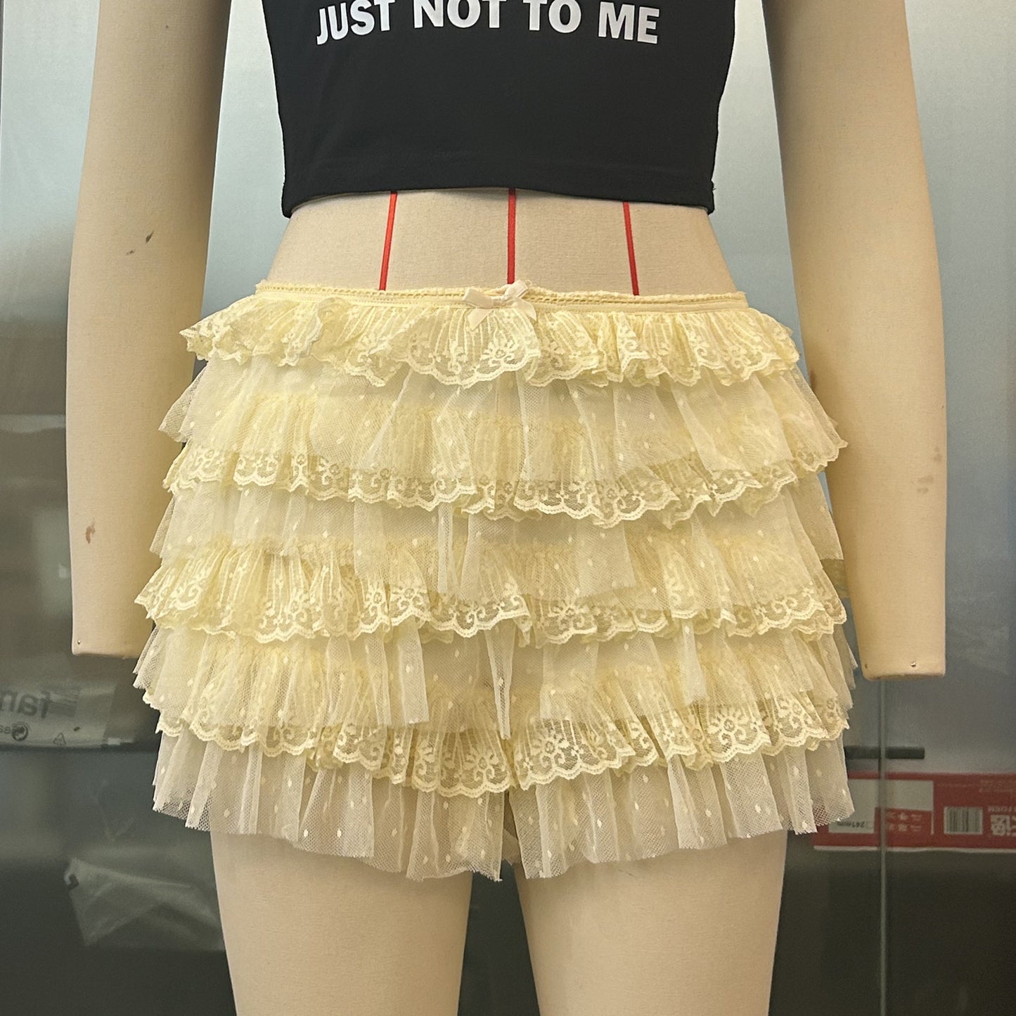 Sexy Beach Hot Ruffled Wave Solid Color Lolita Shorts