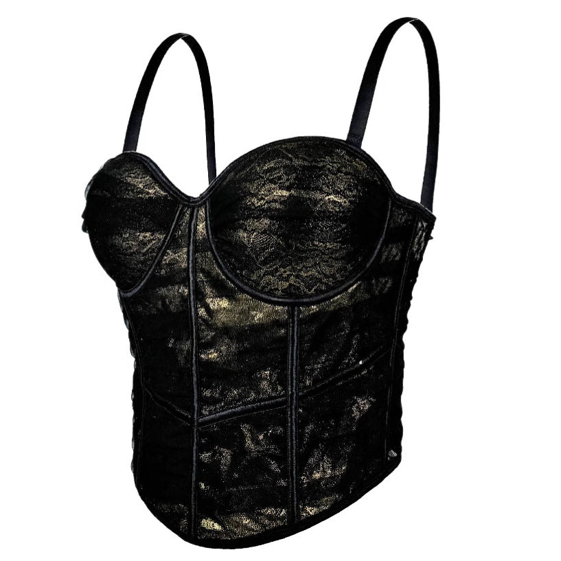 Printed High-grade Inner Tight Corset Outer Wear Tops