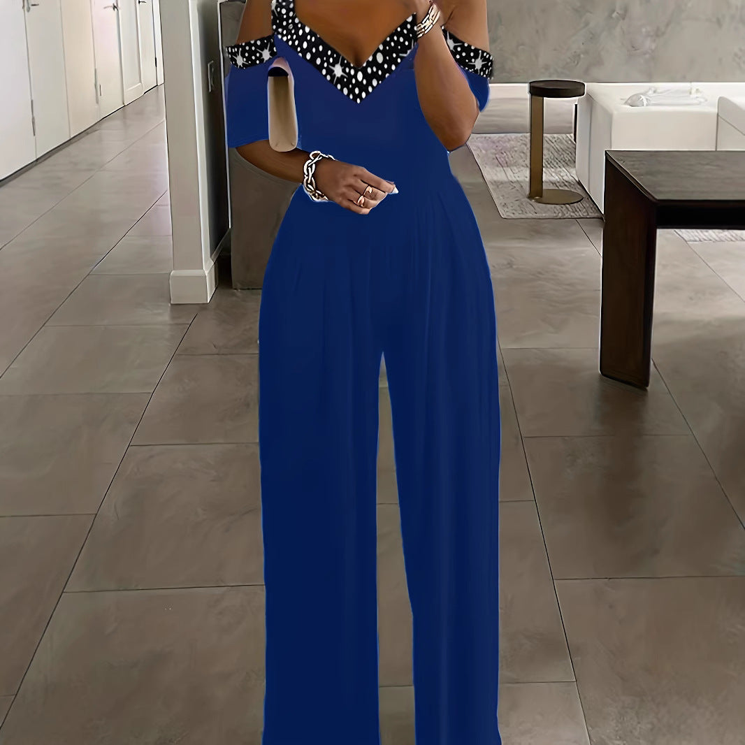Women's Classic Graceful One-piece Dress Printed Jumpsuits