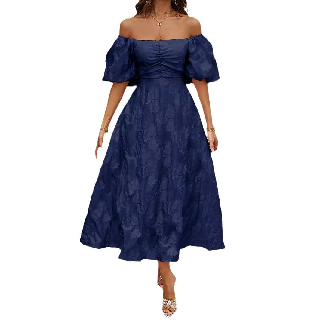 Women's Summer French Style Pettiskirt Puff Sleeve Dresses