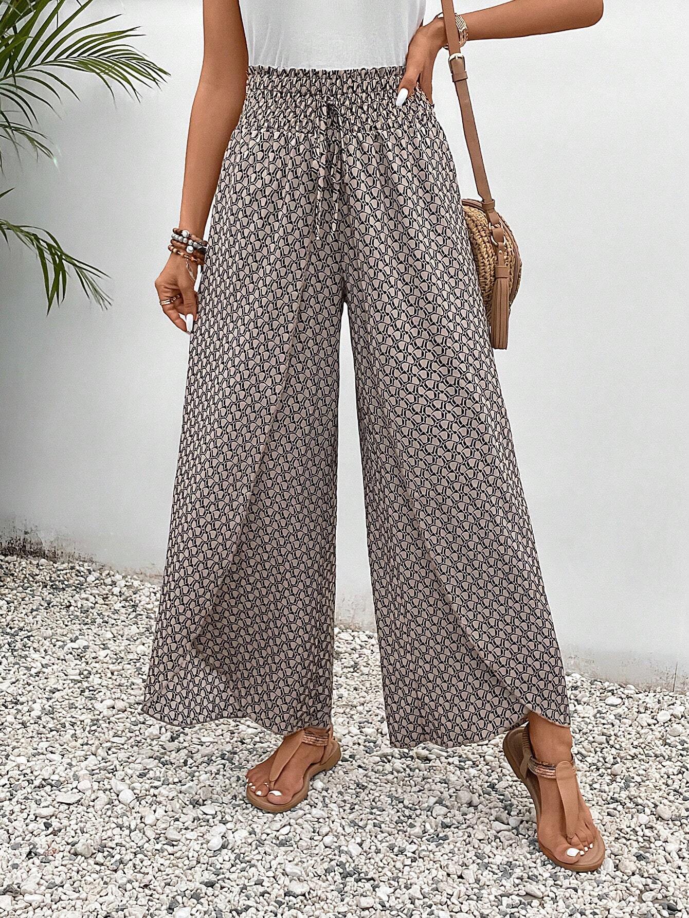 Women's Summer Fashion Floral Side Slit Pants