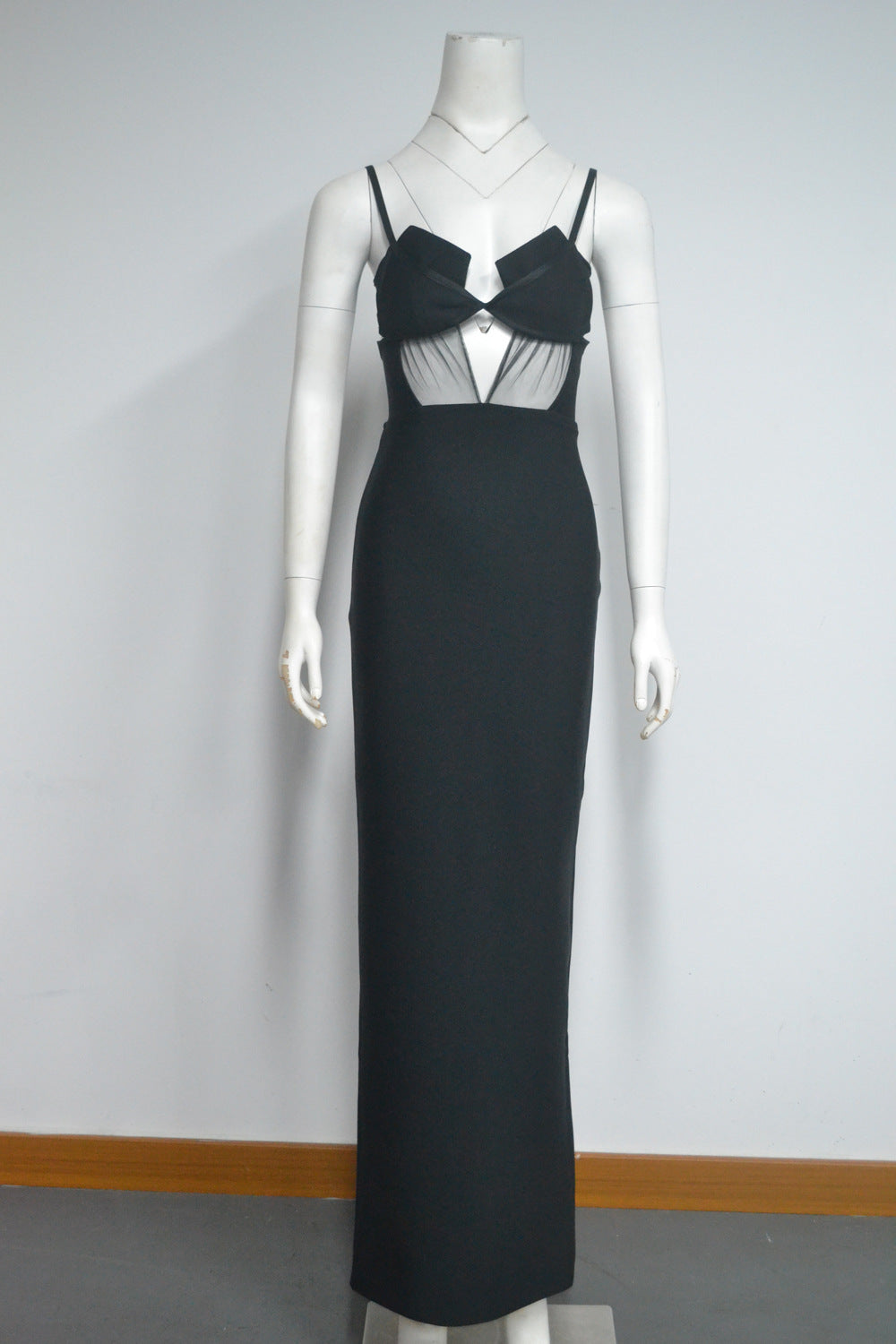 Women's Sling Sheath Slim Fit Long Black Dress