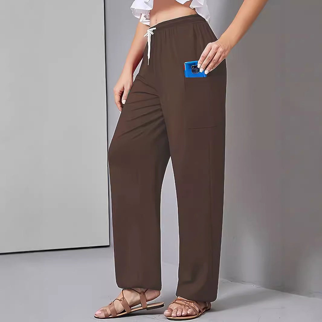 Women's Drawstring High Waist Harem Yoga Side Pants