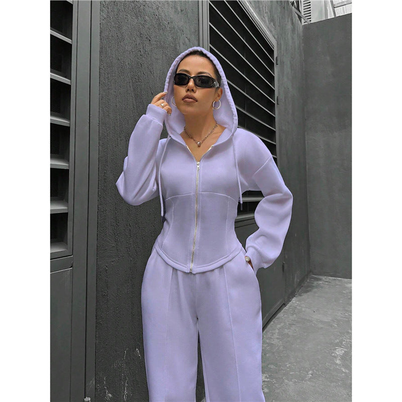 Popular Casual Versatile Women's Hooded Two-piece Fashion Casual Suit