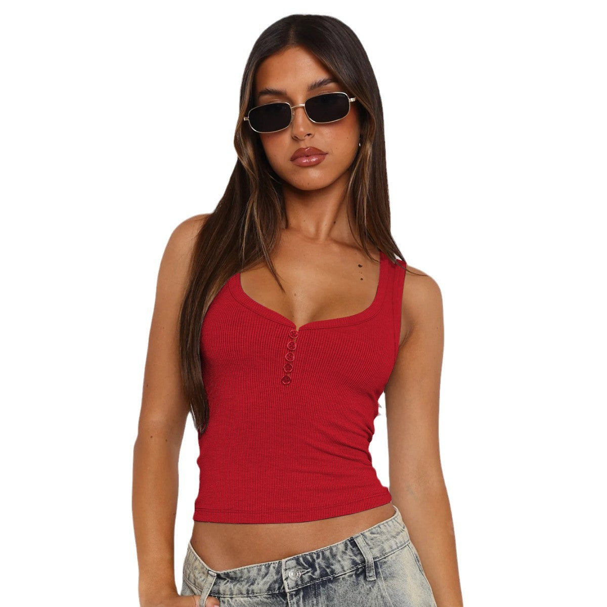 Women's Hot Low Collar Suspender Summer Sweet Tops