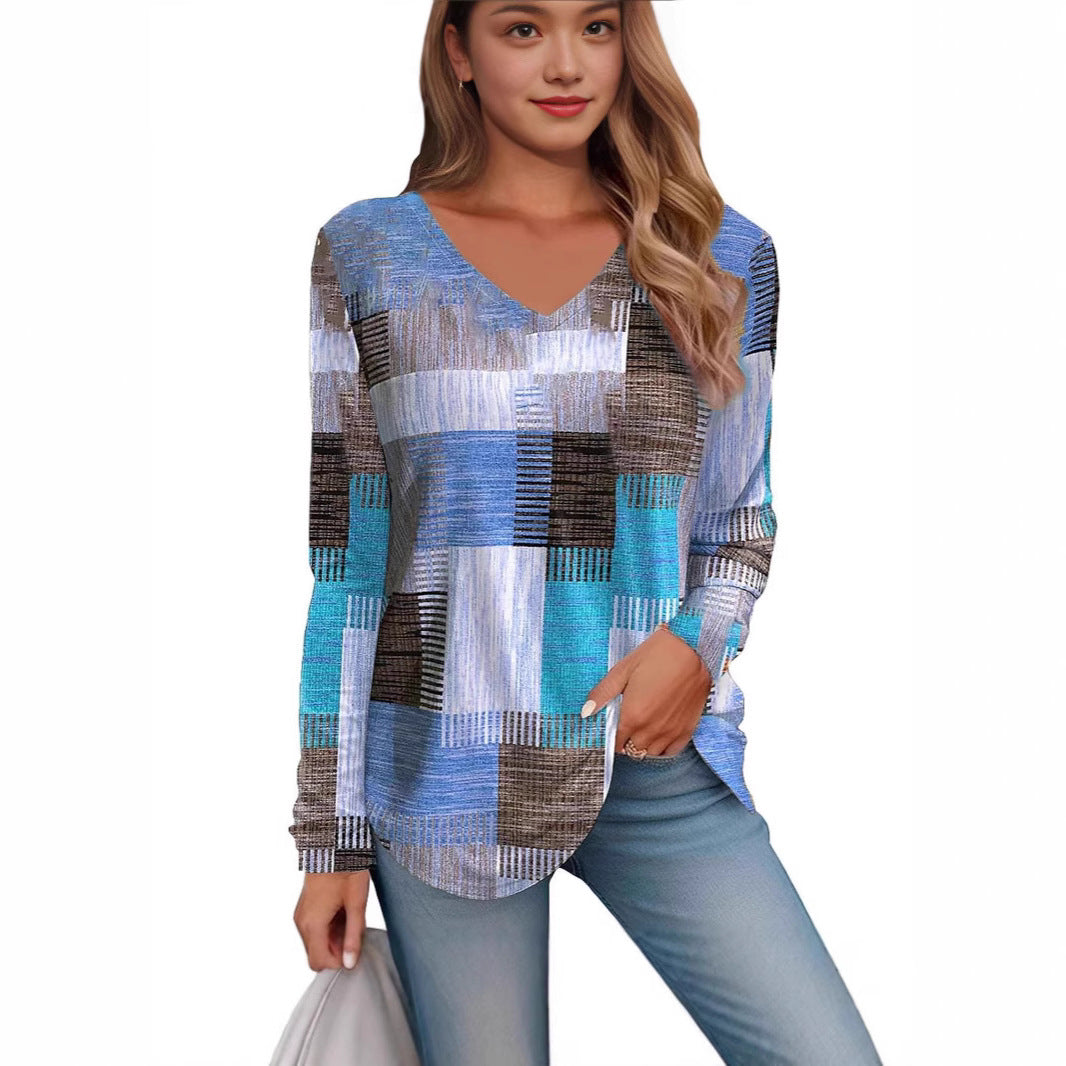 Women's Versatile Creative Printed Long Sleeves Blouses